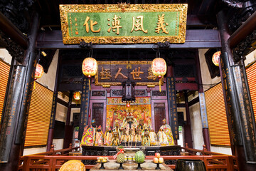 Wall Mural - The main hall of the Martial God Temple in Tainan, Taiwan, enshrined statues of Guan Sheng Di Jun.