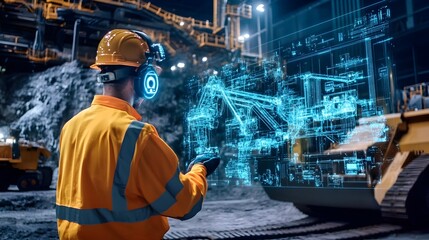 Poster - futuristic holographic display showcasing the of intelligence in predictive maintenance solutions fo
