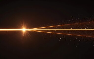 Wall Mural - brown laser beam on isolated dark background. 