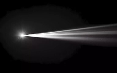 Poster - white laser beam on isolated dark background. 