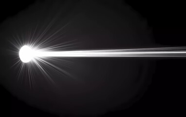Poster - white laser beam on isolated dark background. 