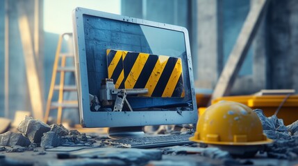 Website Under Construction Error Concept