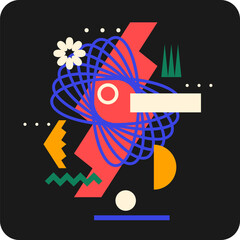 Poster - abstract background with bright shapes.