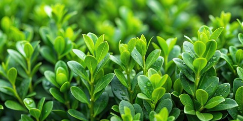 Aerial view of boxwood Buxus sempervirens foliage