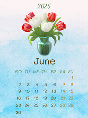 Wall Mural - 2025 Calendar - June