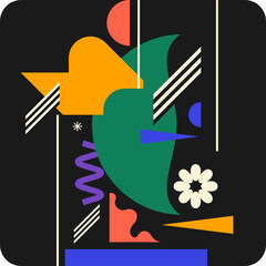 Poster - Abstract background with bright shapes.