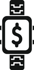 Poster - simple vector icon of a smartwatch showing a dollar sign, depicting a concept of online payment