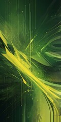 Poster - Green waves abstract background illustration design, different hues of bright green colored wallpaper graphical design