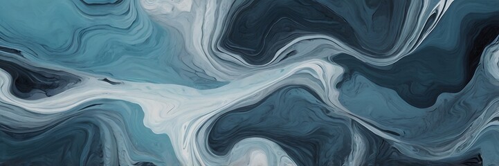 Wall Mural - Combination of blue and white themed fog and clouds abstract background waves illustration different hues of random colors seamless design