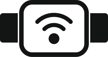 Poster - simple vector icon of a smartwatch displaying a wifi signal icon