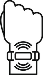 Poster - Outline icon of a hand using nfc technology for mobile payment