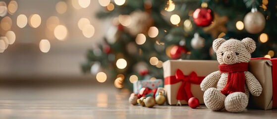 christmas toys under the tree, childhood wonder and excitement
