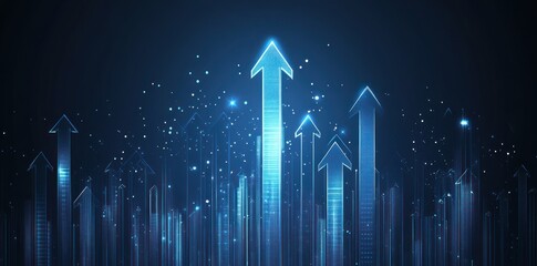 Poster - Abstract Blue Arrows Representing Growth, Progress, and Success