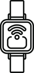 Fototapete - Smartwatch displaying wireless network connection icon, a smartwatch is displaying a wireless network connection icon, symbolizing connectivity and internet access