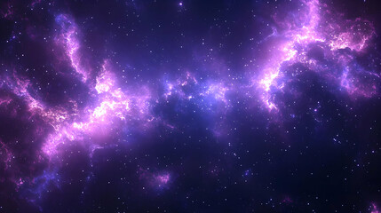 Wall Mural - Purple Galaxy Background Illustration: Nebula, Stars, and Cosmic Dust