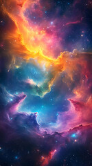 Wall Mural - Cosmic Abstract Background - Nebula in Vibrant Colors