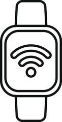 Fototapete - Line icon of a smartwatch displaying wifi connection for internet access
