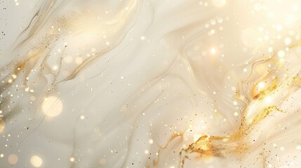 Wall Mural - Clean white surface with specks of gold and soft ambient lighting