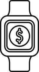 Poster - smartwatch showing dollar sign for mobile payment, online banking and shopping using wearable device