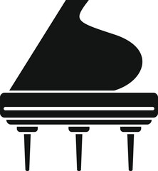 Sticker - This elegant silhouette captures the timeless beauty of a grand piano, its sleek lines and graceful curves hinting at the musical potential within