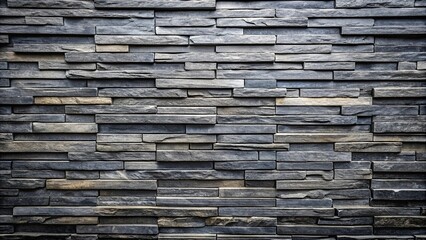 Canvas Print - Background of black slate stone wall texture