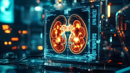 Poster - Holographic 3D Visualization of the Human Kidneys Displayed During a Medical Examination or Clinical Analysis for Healthcare and Medical Diagnostic Purposes