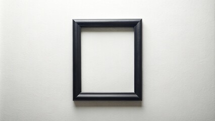 Canvas Print - Black picture frame hanging on a white wall point of view