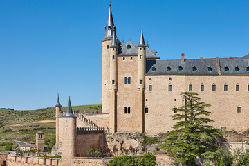 Wall Mural - Segovia alcazar castle towers. Picturesque medieval town in Spain