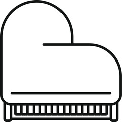 Sticker - Simple line drawing of a classic upright piano, ideal for music themed designs