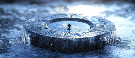 Canvas Print - Frozen Sundial, Sundial