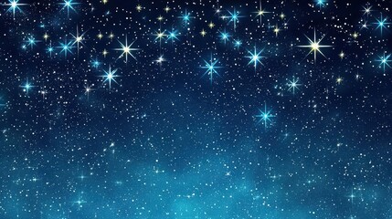 Wall Mural - Sparkling Night Sky with Stars and Galaxies Background