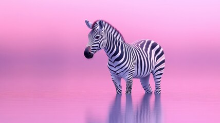 Soft gradient background, a zebra set against a smooth gradient backdrop with subtle lighting, creating a calm and elegant atmosphere.