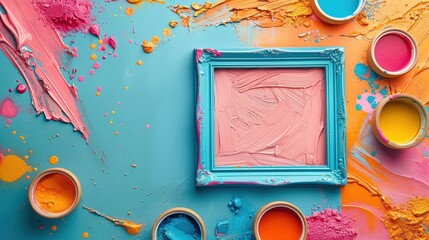 A vibrant image of a DIY Fatherâ€™s Day craft being made, such as a custom photo frame or mug, with a clean background and lots of copy space for craft ideas