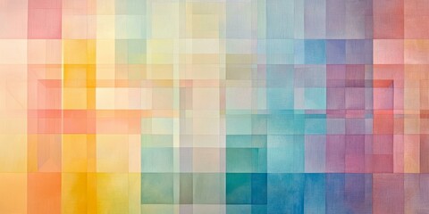 Wall Mural - Abstract art with colorful squares and textured patterns.