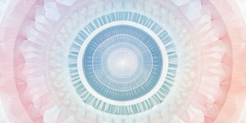 Poster - Circular abstract pattern in pink and blue tones.