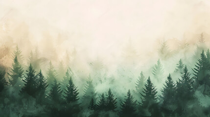 Sticker - Forest Gradient Watercolor Background 