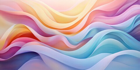 Wall Mural - Abstract art with colorful, flowing waves.