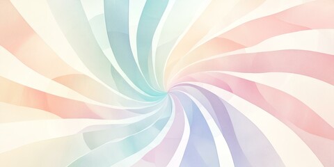 Sticker - Abstract pastel colored ribbons swirling into a center point.