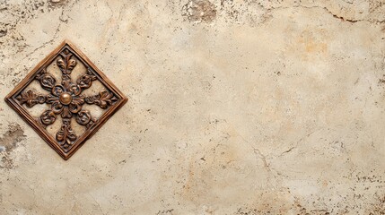 Wall Mural - Ornate Tile on Beige Travertine Wall