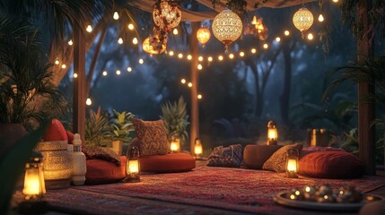 Aufkleber - Generate a scene of a traditional Eid Mubarak celebration with a focus on cultural rituals and practices.