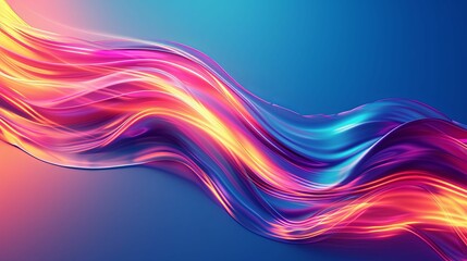 Wall Mural - Abstract Colorful Wavy Lines with Glowing Effect