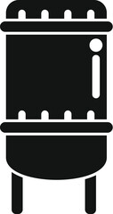 Sticker - Black silhouette of a milk pasteurization tank, essential equipment in the dairy industry, symbolizing milk processing and production