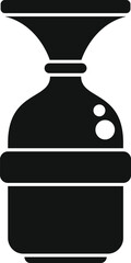 Poster - Simple glyph vector icon representing a milk container used in farms for processing milk with an udder clamp system