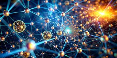 Poster - cosmic interconnectivity: abstract, ethereal, and captivating. a mesmerizing digital artwork depicti