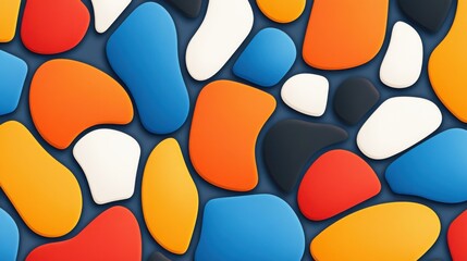 Poster - Vibrant mosaic design featuring playful shapes and textures, perfect for modern decor or digital projects.