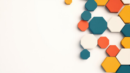 Poster - Modern geometric hexagon abstract design great for medical, business, or technology themes with playful textures.