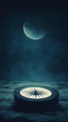 Canvas Print - Moonlit Sundial, Sundial