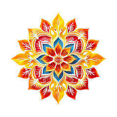 Diwali Rangoli isolated on transparent and white background