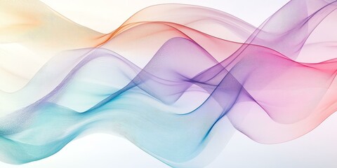 Wall Mural - Abstract, colorful, wavy lines on a white background.