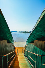 Wall Mural - View of the origin of the Chao Phraya River through a modern building